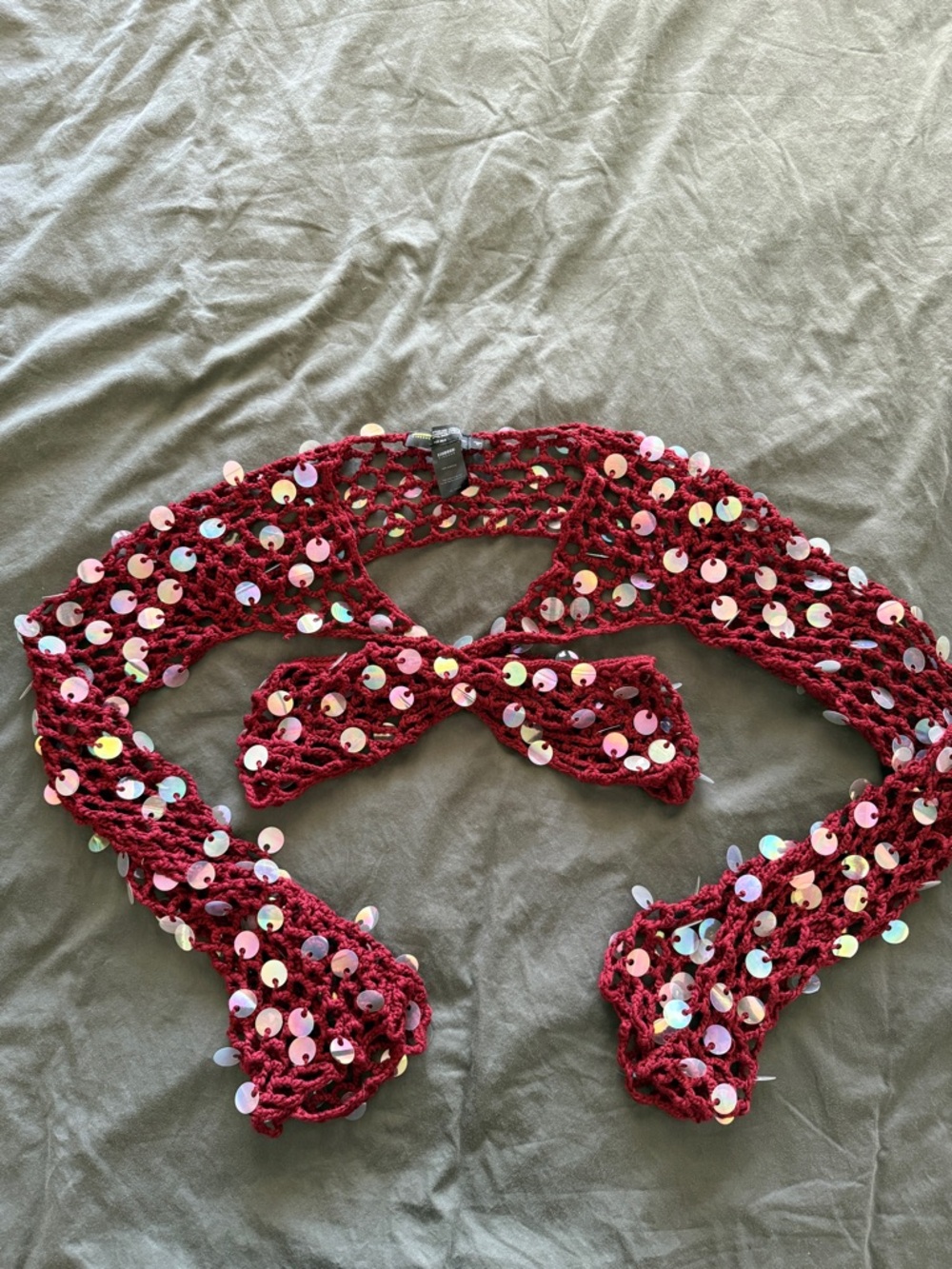 Finesse Ellery Maroon Crochet Top